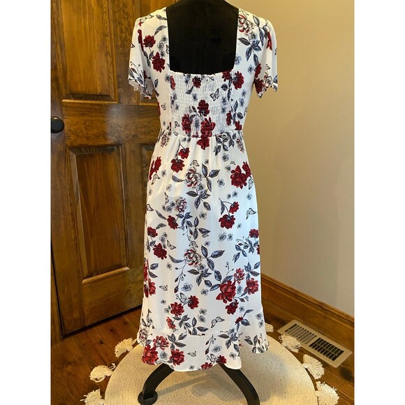 Candies Dress Womens Size Small  Smocked High Low Flowy Chic  Flutter Sleeve - Picture 5 of 12